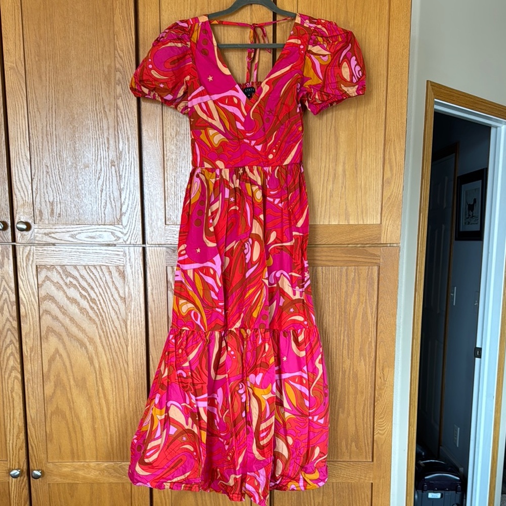 Vibrant Pink and Orange Women's Dress